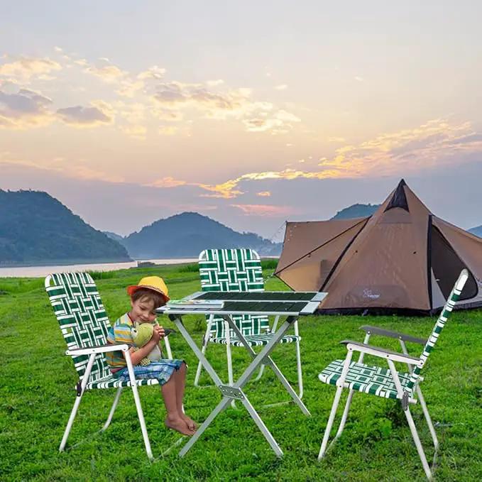 VINGLI Patio Lawn Webbed Folding Chairs1 Piece, Outdoor Beach Chair Portable Dining Chair for ir for Outdoor Yard, Garden(Green, Classic) by GreenHaven Gardens