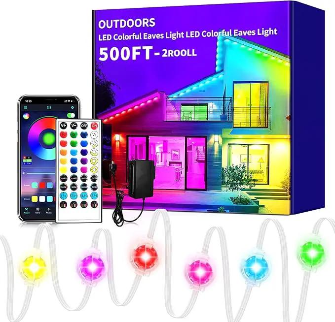 500ft Permanent Outdoor Light,RGB Eave Lights Music Sync IP67 Waterproof Outdoor Eave Lights Lighting, can be Used for Garden,House,Party,Holiday Decoration（2 Rolls of 250ft） by GreenHaven Gardens