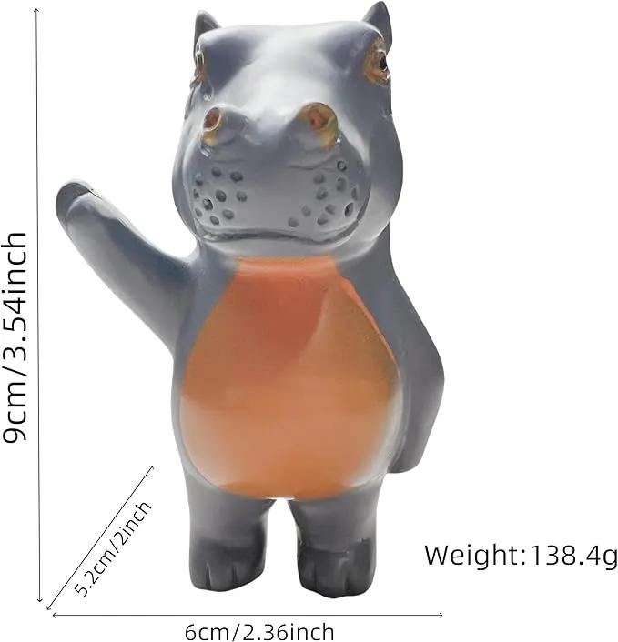 Jxueych Rebellious Hippo Figurine, Miniature Resin Hippo Standing 3.5 Inch, Adorable Mini Hippo - The Cutest Addition to Your Decor! by GreenHaven Gardens