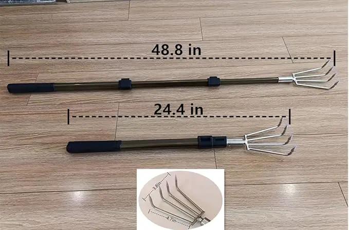 Stainless Steel Garden Claw rake Multifunctional rake, Lengthened Aluminum Alloy Handle, can be Used for Weeding and loosening The Soil in The Garden, and can Also be Used for Treasure Digging by GreenHaven Gardens