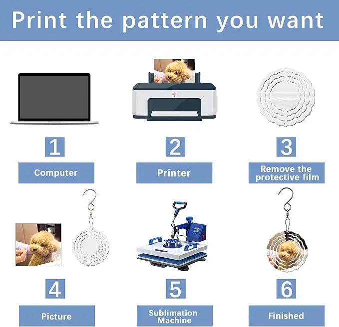 20 Pcs Sublimation Wind Spinner Blanks 3 Inch Bulk Aluminum Metal Ornaments Sublimation Blanks Products Heat Transfer Outdoor Garden Christmas Trees Decoration Sublimation Blank Wind Spinners by GreenHaven Gardens