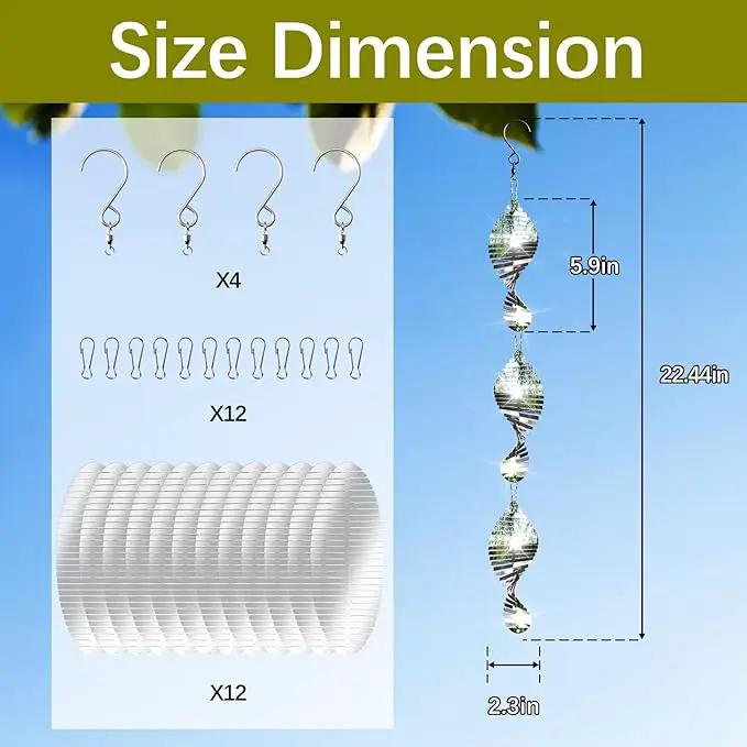 12 PCS Stainless Steel Bird deterrents for Outside,3D Bird Scarer Discs Set Pigeon Deterrent,Bird reflectors to Keep Birds Away Woodpecker Deterrent for House,Crow Deterrent by GreenHaven Gardens