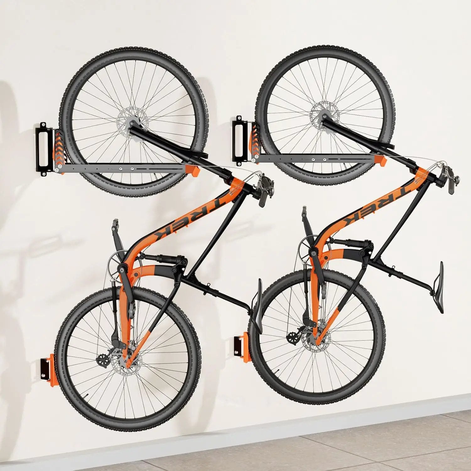 2-Pack Swivel Bike Rack Wall Mount, Bike Hangers for Garage, Space-Saving Vertical Bike Holder, Holds up to 77 lbs, Bicycle Wall Hanger Storage, No Heavy Lifting Required Indoor Hanging Bike Rack by GreenHaven Gardens