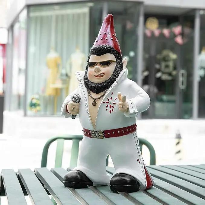Large Singer Gnome Garden Statue Outdoor Resin Dwarf Figurine Decor Home Decoration Funny Sculpture for Patio Poch Yard Backyard Ornament Housewaiming Unique Gift by GreenHaven Gardens