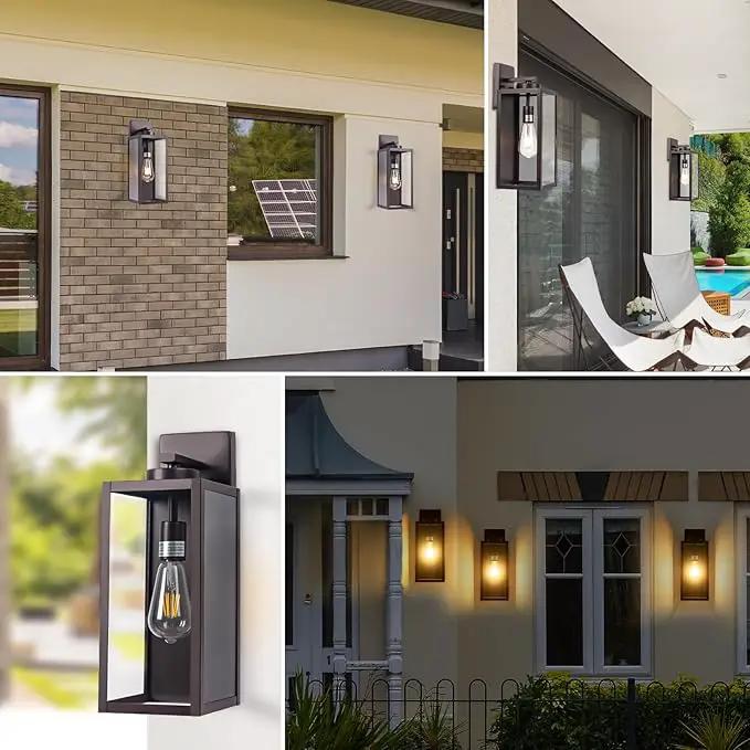 Oil-Rubbed Bronze Outdoor Wall Light Fixture, Large 16" ORB Exterior Wall Lantern, Farmhouse Porch Sconce Lighting, Modern Wall-Mounted Outside Lights for House, Garage, Patio Lamp by GreenHaven Gardens