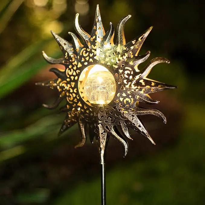 TAKE ME Sun Solar Lights Garden Outdoor Waterproof Metal Decorative Stakes for Patio Yard Walkway LawnPatio Mothers Day Gifts Mom Wife Grandma (Sun) by GreenHaven Gardens