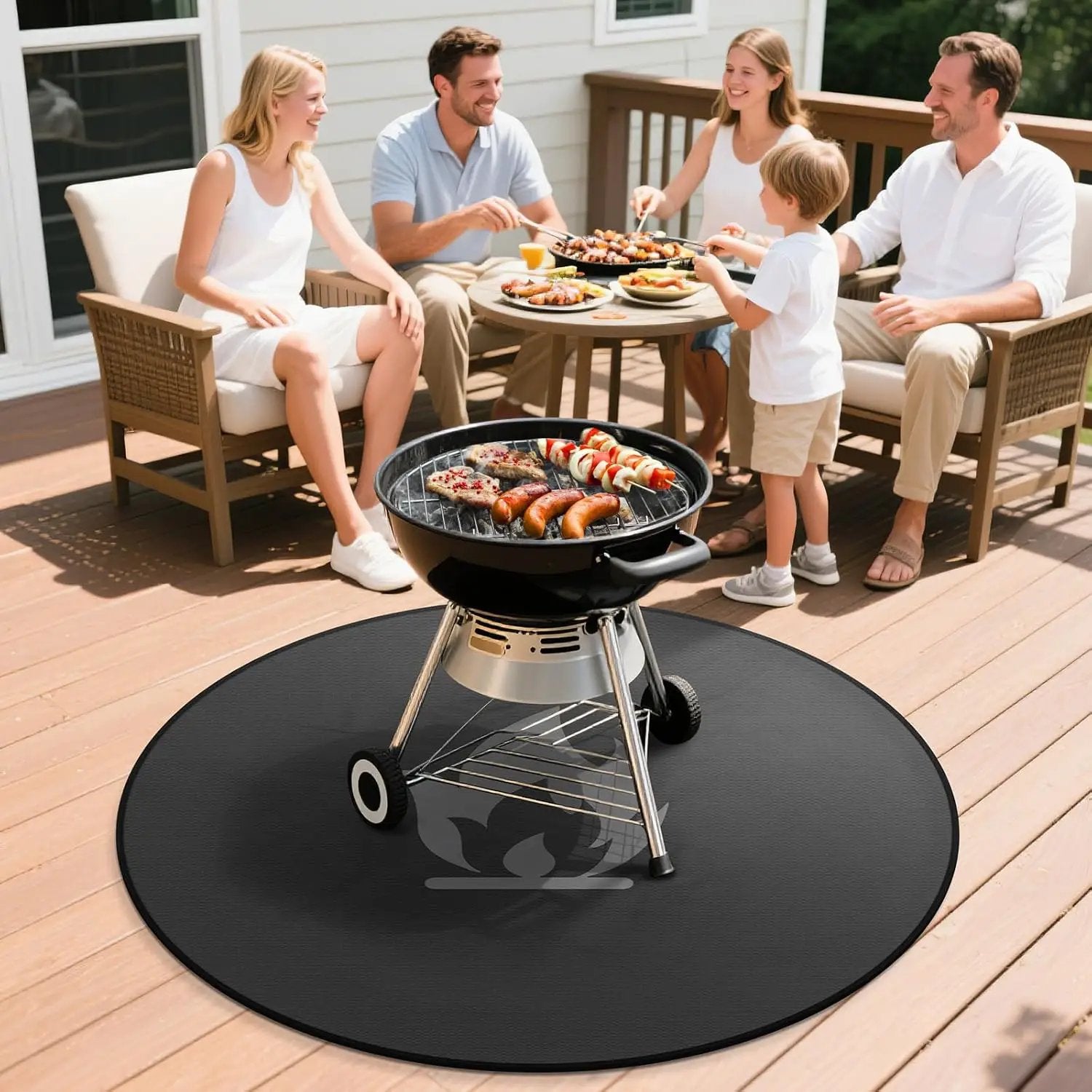 36" Fire Pit Mat for Solo Stove Bonfire: Round Fireproof Under Grill Mat Heat Insulated Indoor Fireplace Pad Protector for Decks, Patios, Grass, BBQ Smoker, Portable Reusable Oil-Proof and Waterproof by GreenHaven Gardens