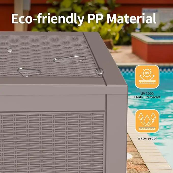 DRATO 100 Gallon Large Deck Box, Outdoor Storage Box for Patio Furniture, Patio Cushions, Gardening Tools, Pool Supplies,660lbs Weight Capacity,Waterproof Resin Storage Boxes by GreenHaven Gardens