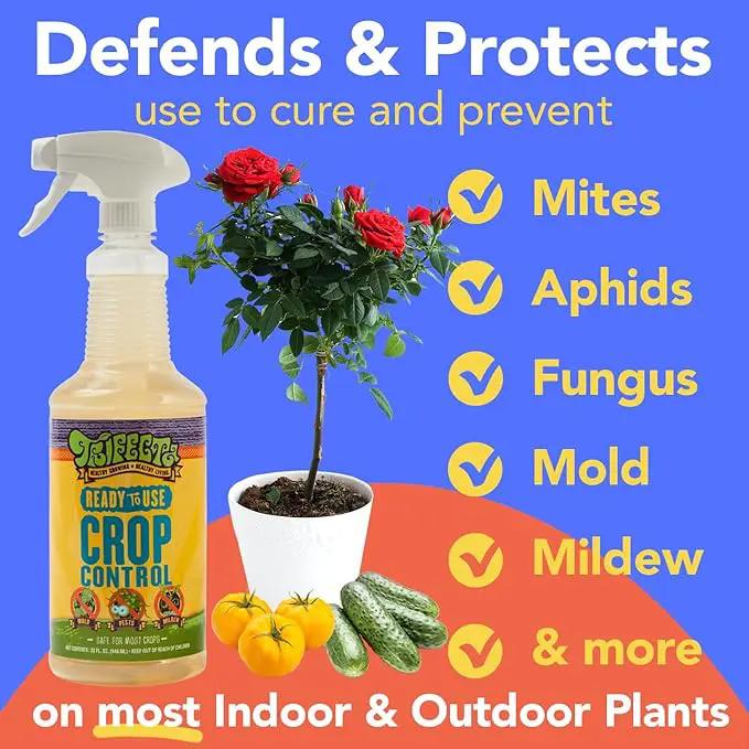 Trifecta Crop Control Insecticidal Soap for Plants | All Natural Fungicide for Plants | Spider Mite Killer Indoor Plants, Food Safe Commercial Grade Pesticide, Herbicide, Spider Mites Spray for Plants by GreenHaven Gardens