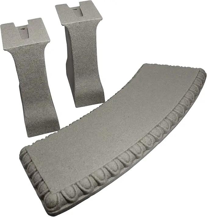 EMSCO Group Garden Bench – Natural Granite Appearance – Made of Resin – Lightweight – 12” Height by GreenHaven Gardens