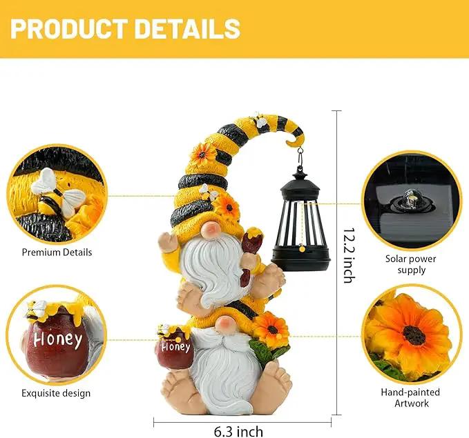 Garden Gnome Statue with Solar Lights – Large Outdoor Whimsical Decor for Patio, Lawn, Yard – Resin Waterproof Sculptures – Unique Birthday Gift for Grandma, Mom, Women by GreenHaven Gardens
