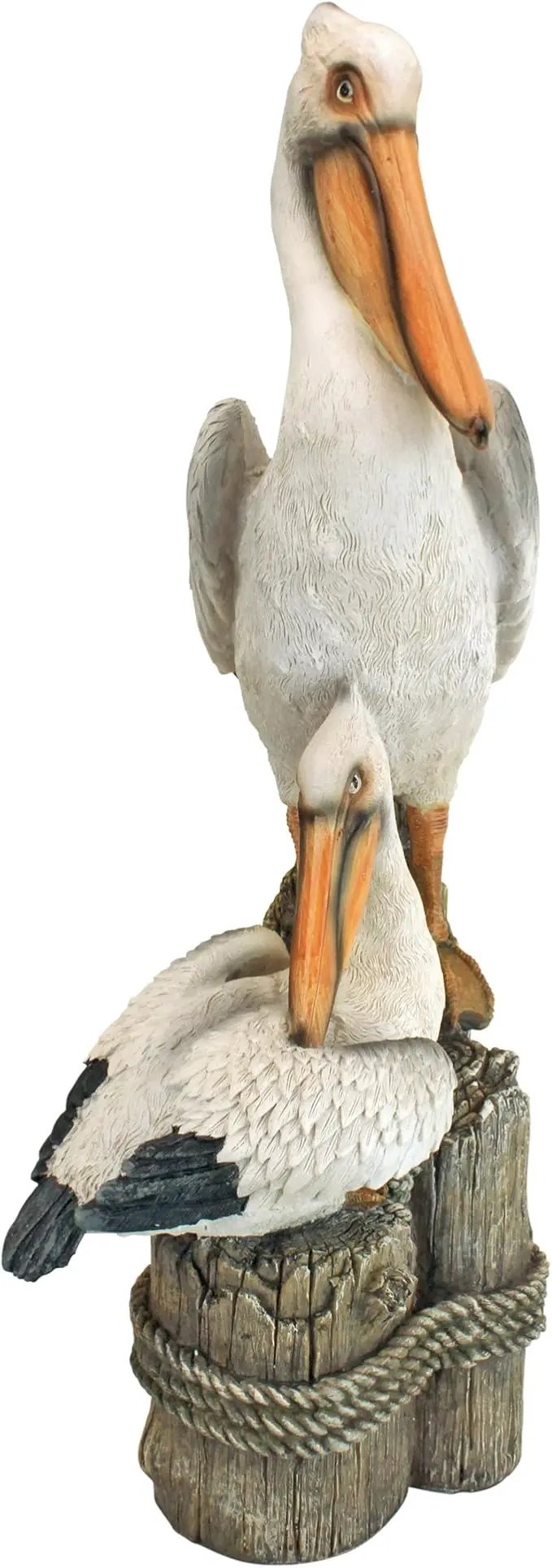 Design Toscano Coastal Decor Ocean's Perch Pelicans Garden Bird Statue, 9 Inch Wide, 24 Inch Tall, Cast Stone Resin, Full Color Finish by GreenHaven Gardens