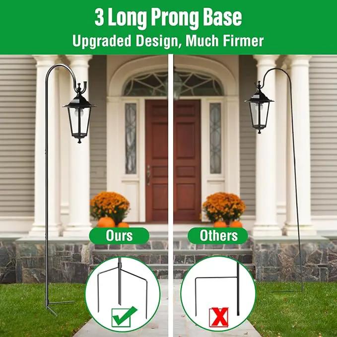 GOFORWILD Shepherd Hook 2 Pack Black, 33 inches Tall, Made of Premium Metal for Garden Decor, Plant Hanger, Lantern Hook, Solar Light Hanging, 7011 by GreenHaven Gardens