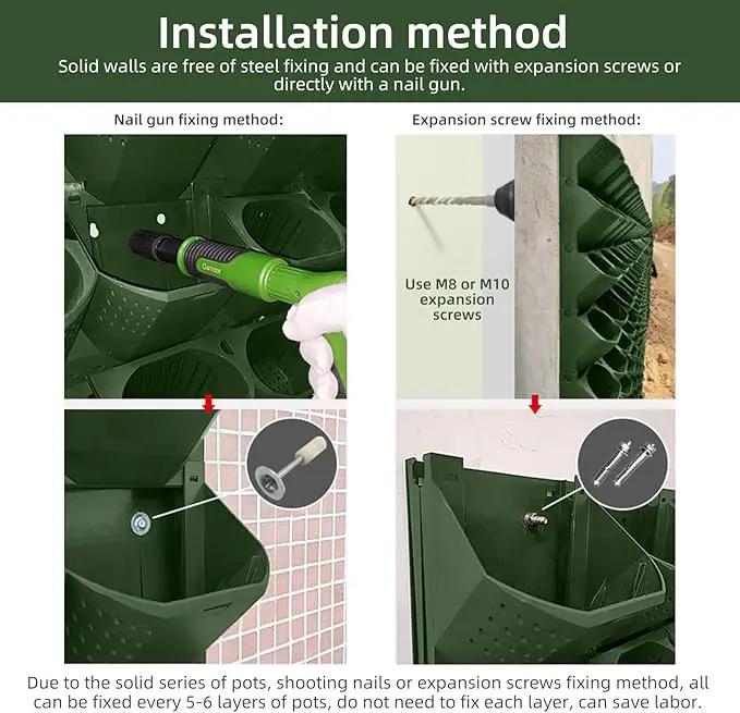Self Watering Wall Planter with 36 Pots, Vertical Garden Planter for Indoor Plants, Wall Mounted planters Hanging Flower Herbs Vegetables for Garden (36POTS with Irrigation System) by GreenHaven Gardens