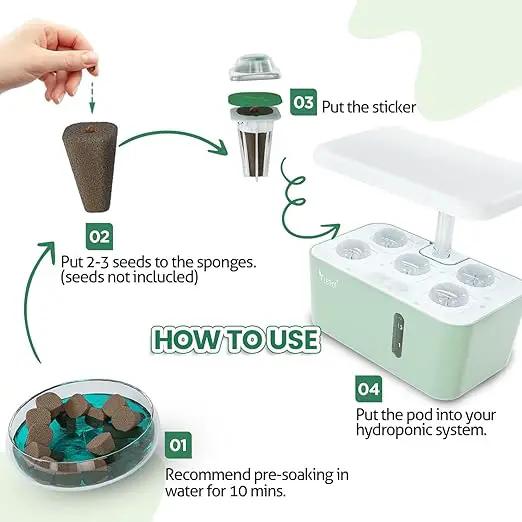 LetPot 77 Pcs Seed Pod Kits, Square Grow Anything Kit for Hydroponics, with 2 A&B Nutrient Plant Foods and 30 Sponges, 5 Domes, 10 Baskets, 30 Stickers, Compatible with LetPot Mini, YOOCAA, QYO, LYKO by GreenHaven Gardens