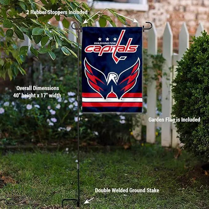 WinCraft Washington Capitals Garden Flag with Pole Stand Holder by GreenHaven Gardens
