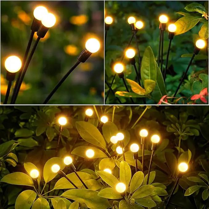 8 Pack Solar Garden Lights, KELME 64 LED Upgraded Firefly Garden Lights Solar Outdoor, Bright High Flexible Swaying Outdoor Solar Lights for Outside Yard Garden Christmas Decorations Gifts, Warm White by GreenHaven Gardens