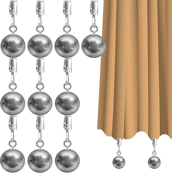 10 Pack Heavy Duty Curtain Weights for Outdoor, Stainless Steel Drapery Clip Keepping Curtain Panel Straight, Keep Outdoor Curtain Flag from Waving, Help Weigh Down Sun Curtain Tablecloth Garden Flag by GreenHaven Gardens