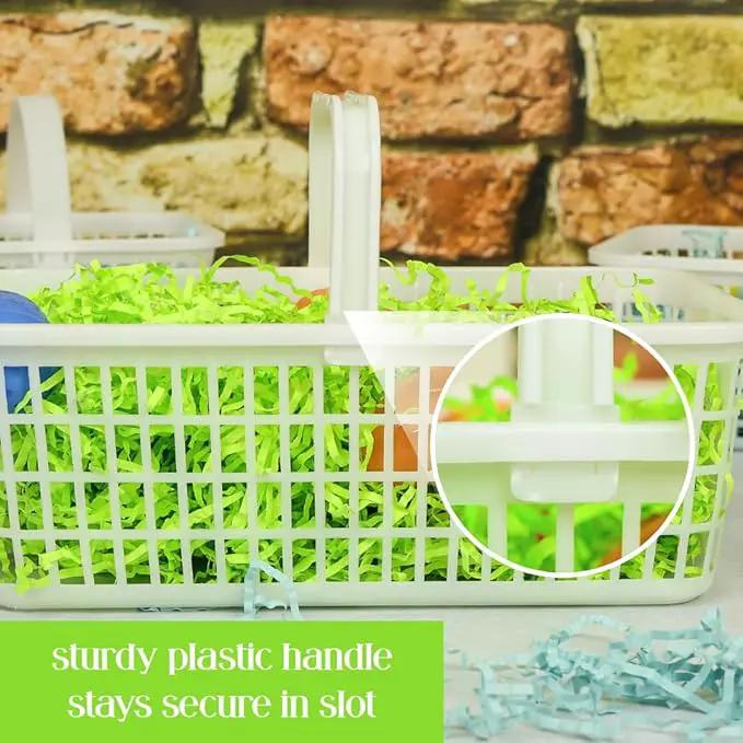 6 Pack – 4 Quart/Half Peck White Plastic Garden Basket for Gathering Vegetables and Fruits – Harvest Apples, Berries, Peaches or Tomatoes by GreenHaven Gardens