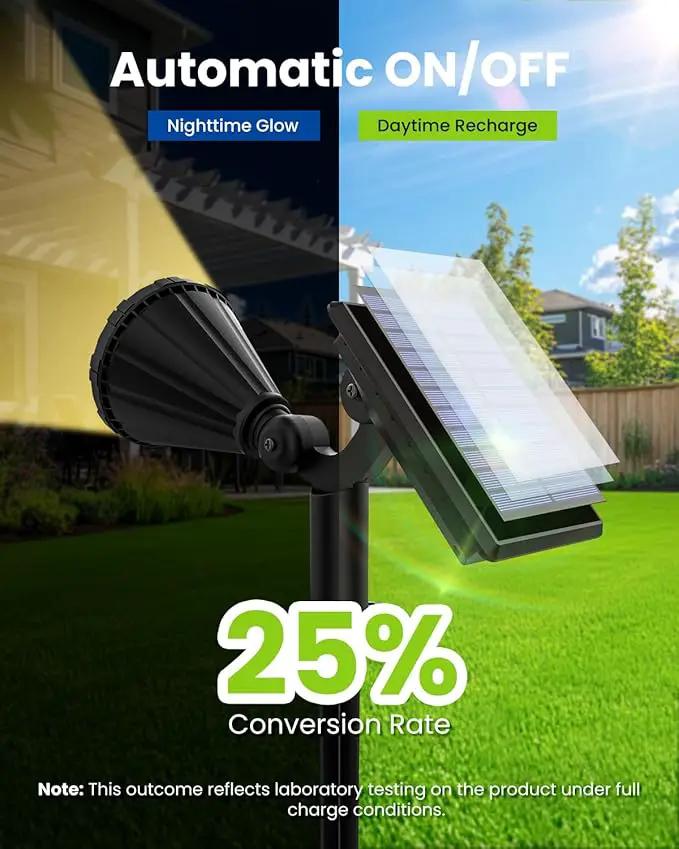 Solar Spot Lights Outdoor, Flag Pole Light Solar Powered Accent Halloween Lights, Waterproof Landscape Spotlights for Tree, House, Yard, Garden, Christmas Decorations-6 Pack Warm White by GreenHaven Gardens