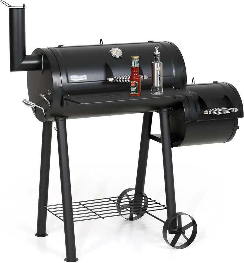 Captiva Designs Charcoal Grill with Offset Smoker, All Metal Steel Made Outdoor Smoker, 512 sq.in Cooking Area, Best Combo for Outdoor Garden Patio and Backyard Cooking by GreenHaven Gardens