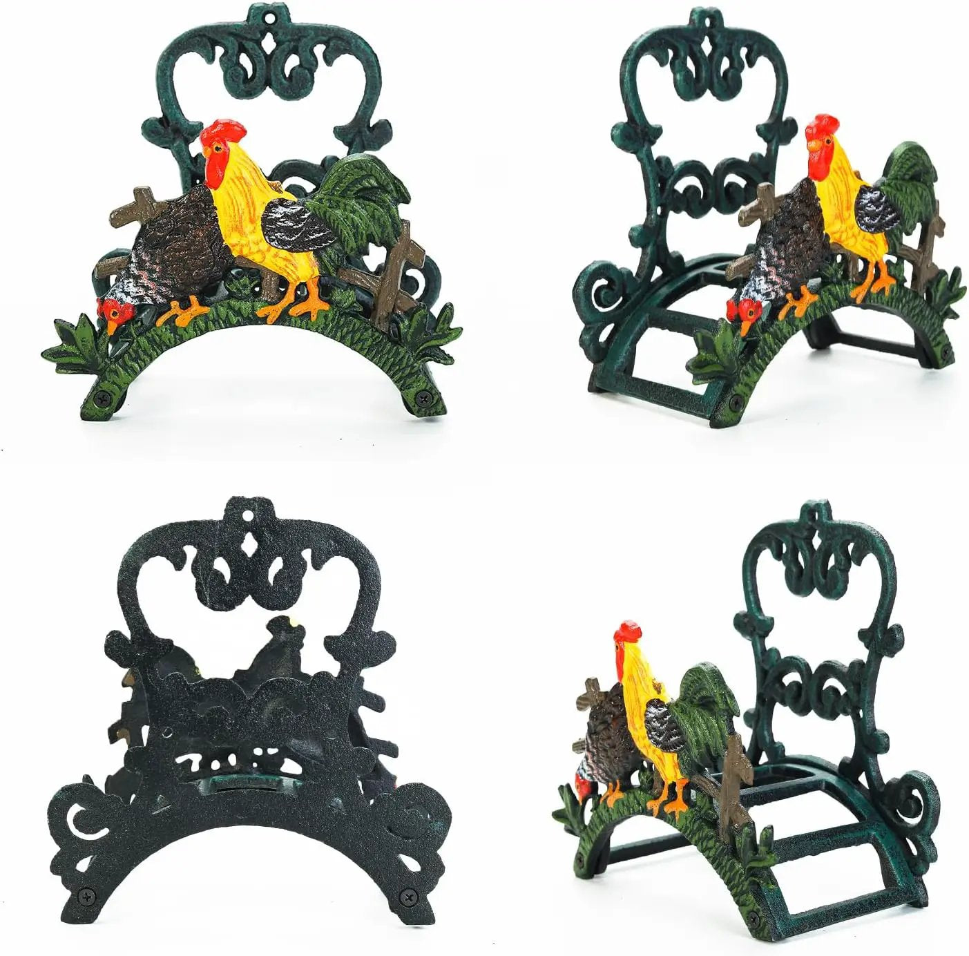 Sungmor Heavy Duty Cast Iron Hose Holder, Garden & Yard Decorative Cocks Wall Mounted Hose Butler, Water Pipe Holds, Rack, Hanger, Antique Wall Decorations by GreenHaven Gardens