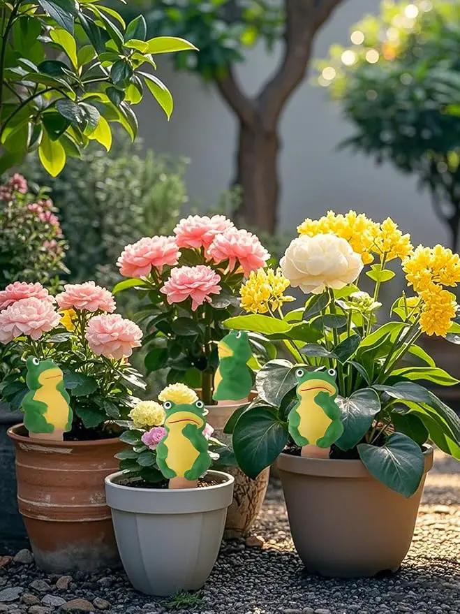 4Pcs Plant Watering Globes, Kalolary Frog Shape Self Watering Spikes Terracotta Drip Water Stakes Irrigation Watering Bulbs for Pot, Indoor, Outdoor, Vacation（Frog B） by GreenHaven Gardens