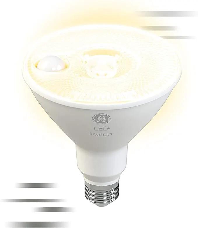 GE LED+ Motion Sensor LED Light Bulbs, 14W, PAR38 Outdoor Security Floodlights, Warm White, CAC (2 Pack) by GreenHaven Gardens