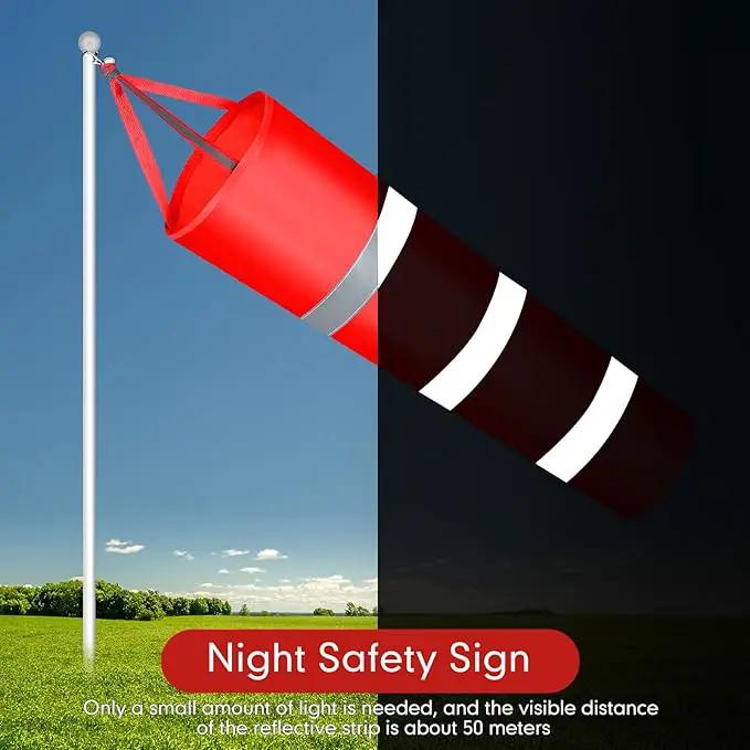 2 Pcs Airport Windsocks Measurement Sock Bag with Reflective Belt Oxford Fabric Ripstop Wind Sock Wind Direction Indicator Windsocks Outdoor Aviation Flag for Airport Farm, 31.5 Inch, 39 Inch(Red) by GreenHaven Gardens