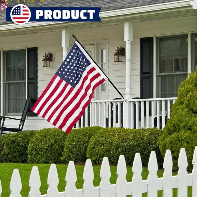 American USA Pleated Fan Flag, 2x4 Feet USA Bunting Decoration Flags Embroidered Patriotic Stars & Sewn Stripes Canvas Header Brass Grommets. (3x5Ft American Flag) by GreenHaven Gardens