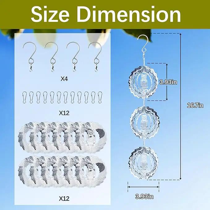 12 PCS Stainless Steel Bird deterrents for Outside,3D Bird Scarer Discs Set Pigeon Deterrent,Bird reflectors to Keep Birds Away Woodpecker Deterrent for House,Crow Deterrent by GreenHaven Gardens