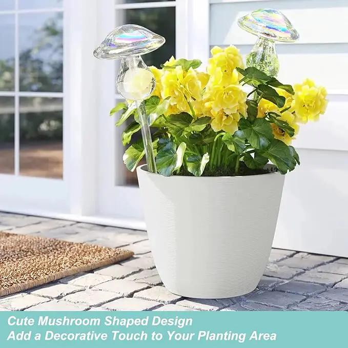 Kingbuy Plant Watering Globes Iridescent Mushroom Self Watering Planter Automatic Irrigation Device for Plant Indoor Outdoor, 2 Pack by GreenHaven Gardens