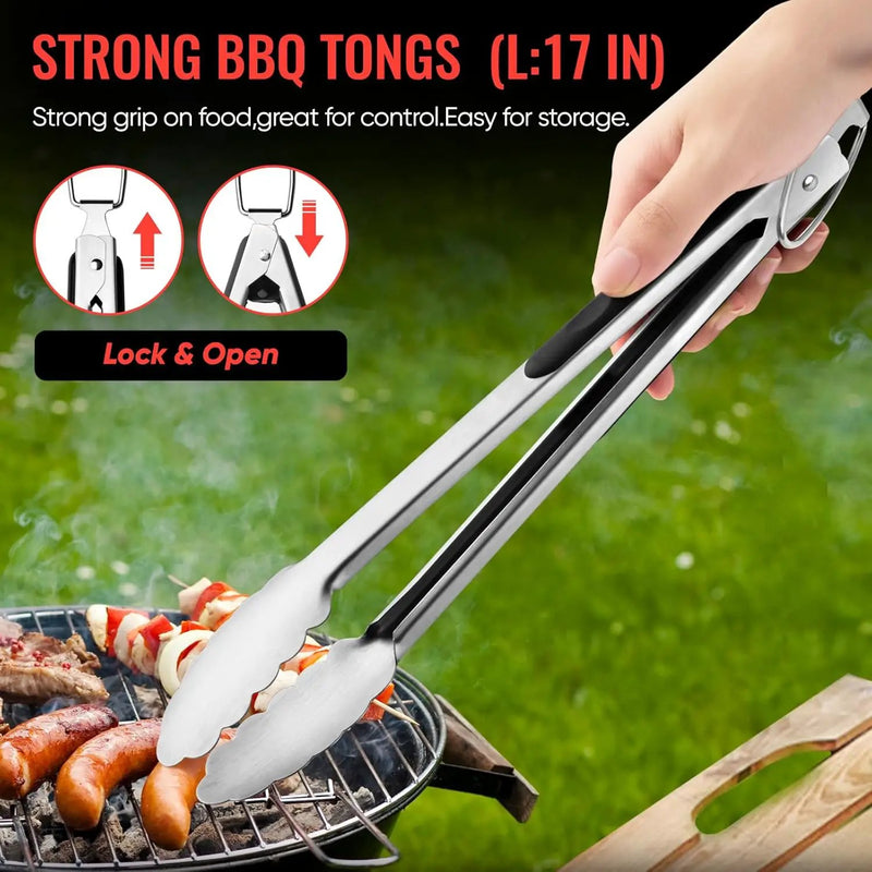 BBQ Accessories Grill Tools Set,Stainless Steel Barbecue Grill Accessories for Outdoor Grill,Barbecue Utensils Grilling Accessories Grilling Gifts for Men,Father's Day/Christmas/Thanksgiving Day by GreenHaven Gardens