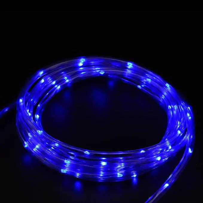 LED Rope Lights for Outside, 150Ft 360° Blue Solar Rope Lights Outdoor Waterproof, 643 LEDs 110V 8 Modes Remote Control Timer Christmas Rope Lights for Party Holiday Garden Decoration (Blue) by GreenHaven Gardens