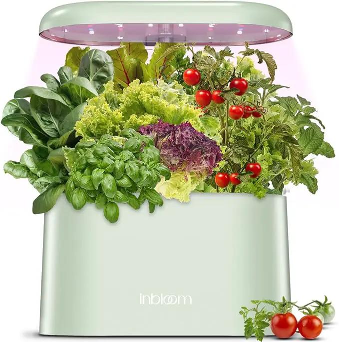 inbloom Hydroponics Growing System Kit Indoor Garden with LED Grow Light and Pod Kit, Plants Germination Kit for 5 Pods, Mufga Hydroponics Garden, Height Adjustable, Gardening Gifts(Green) by GreenHaven Gardens