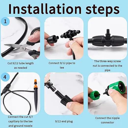 49.21 FT Garden Automatic Watering Irrigation System, Spray drip Irrigation Atomization Integrated Home Gardening Irrigation System, Garden Watering System Adjustable Flexible Nozzle Sprayer System by GreenHaven Gardens