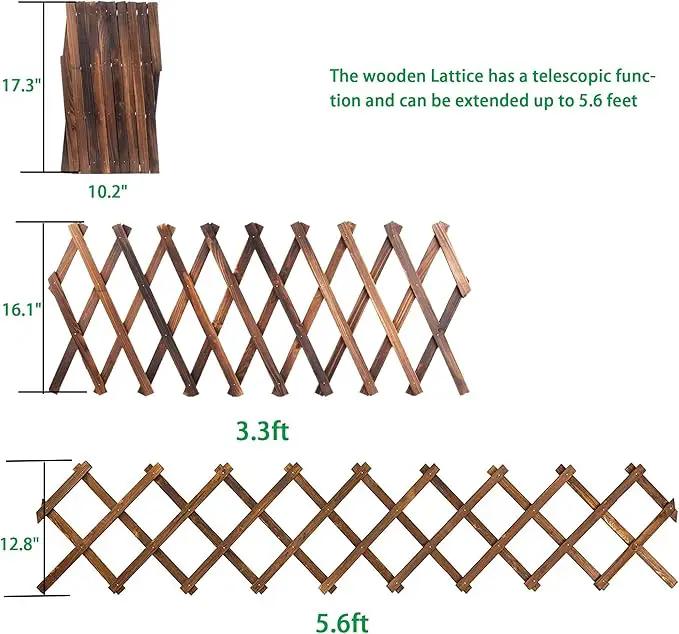 Wooden Lattice Wall 4Pack-Expandable Plant Garden Trellis for Climbing Plants Outdoor Air Plant Vertical Rack Wall Decor for Room Patio by GreenHaven Gardens