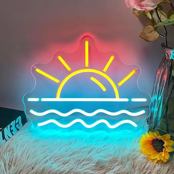Sunset Sunrise Neon Sign, Neon Signs for Wall Decor Dimmable LED Neon Light Sign for Beach Bedroom Living Room Wedding Bar Party Home Room Decor by GreenHaven Gardens