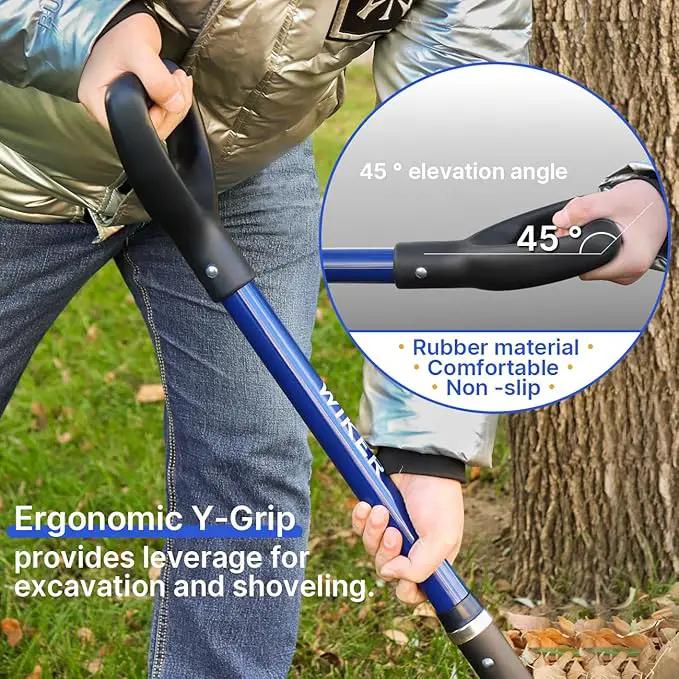 WIKER Pitchfork,Pitchforks for Gardening Digging Composting Spading,4Tines Garden Fork witn Fiberglass Handle,43 Inches by GreenHaven Gardens
