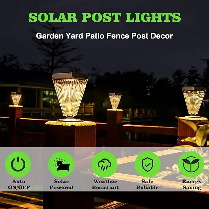 Solar Post Cap Lights 6 Pack Outdoor Waterproof Solar Fence Post Lights Sun Powered Pillar Lights Garden Decorative Yard Patio Walkway Pathway Lights by GreenHaven Gardens