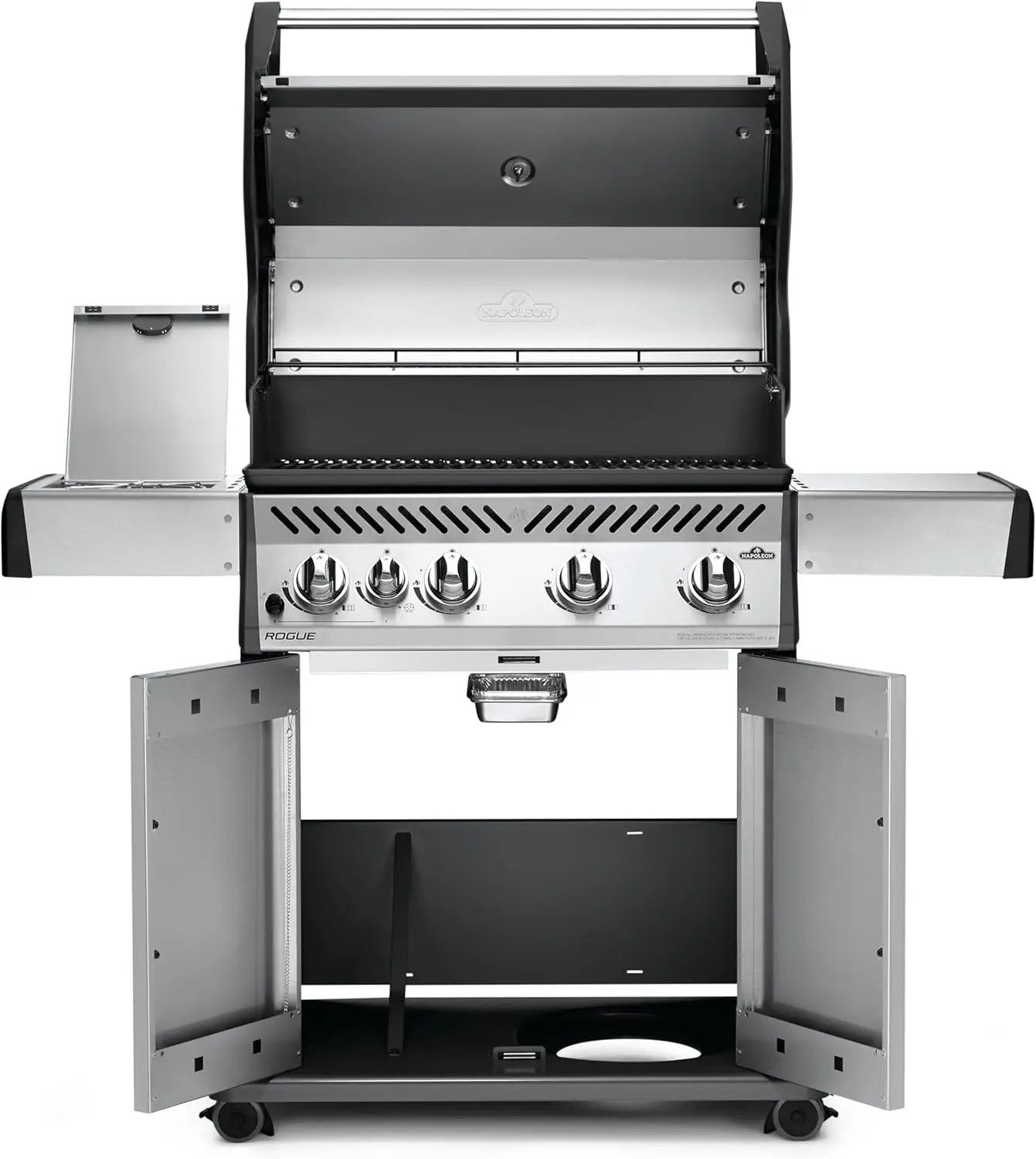 Napoleon Rogue 525 Natural Gas Grill with Range Side Burner, Stainless Steel, Durable 4-Burner Cooking by GreenHaven Gardens