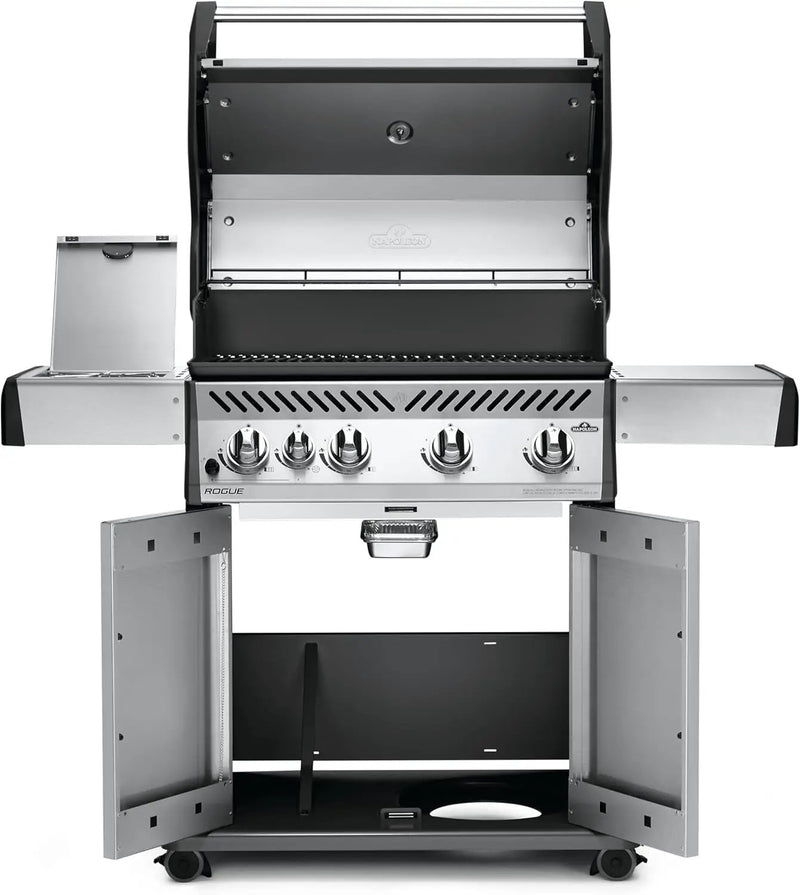 Napoleon Rogue 525 Natural Gas Grill with Range Side Burner, Stainless Steel, Durable 4-Burner Cooking by GreenHaven Gardens