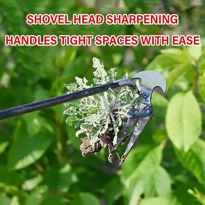 Weeding Artifact Uprooting Garden Weeding Tool, Upgraded Weed Removal Tool, Stainless Steel/Manganese Steel Weed Puller Manual Weeders for Home Gardening Yard Farmland (12in Stainless Steel (4Teeth)) by GreenHaven Gardens