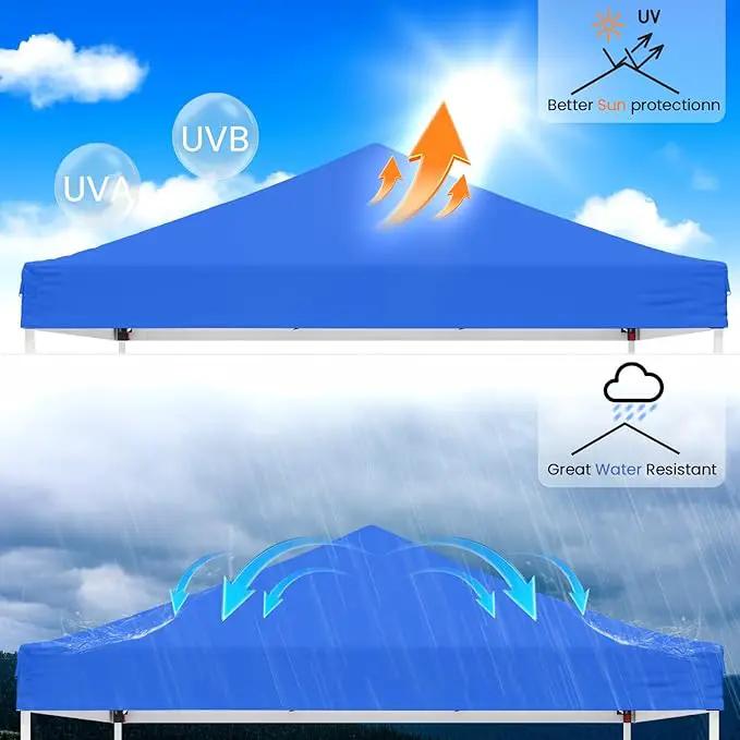 10x10ft Pop Up Canopy Tent,Heavy Duty Waterproof Folding Tent for Camping Parties Events Parties,Outdoor Canopy,Portable Sun Shelter,3 Adjustable Height(Blue) by GreenHaven Gardens