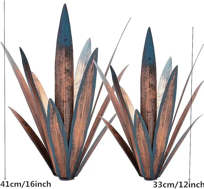 Jesokiibo 2pcs Tequila Rustic Sculpture DIY Metal Agave Plant Home Decor Rustic Hand Painted Metal Agave Garden Ornaments Outdoor Decor Figurines Home Yard Decorations Stakes Lawn Ornaments… by GreenHaven Gardens