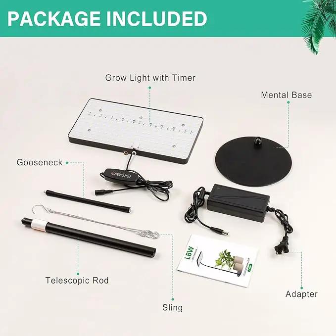 LBW Grow Lights for Indoor Plants Full Spectrum, 214 LEDs Plant Lights for Indoor Growing, Desk Plant Grow Lights Indoor with Timer 4/8/12H, 6 Dimmable Levels, Plant Lamp Height Adjustable 10"-26" by GreenHaven Gardens