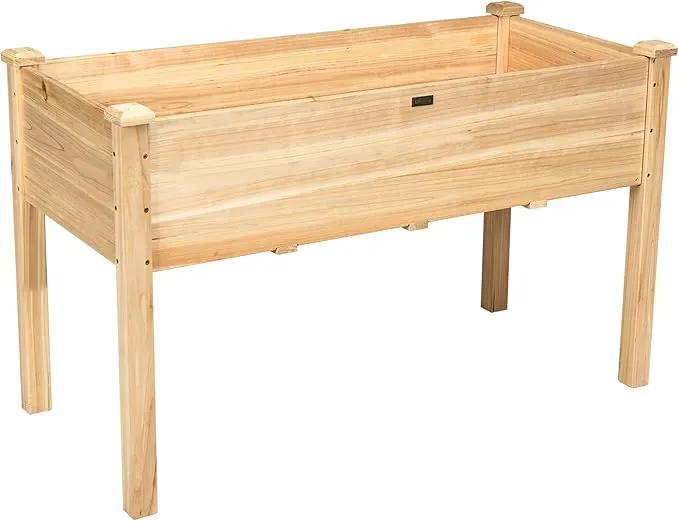 Giantex Raised Garden Bed Kit Elevated Planter Box for Vegetables Fruits Herb Grow, Heavy Duty Natural Cedar Wood Frame Gardening Planting Bed for Deck Patio Yard, 49.5"X23.5"X30.0" by GreenHaven Gardens