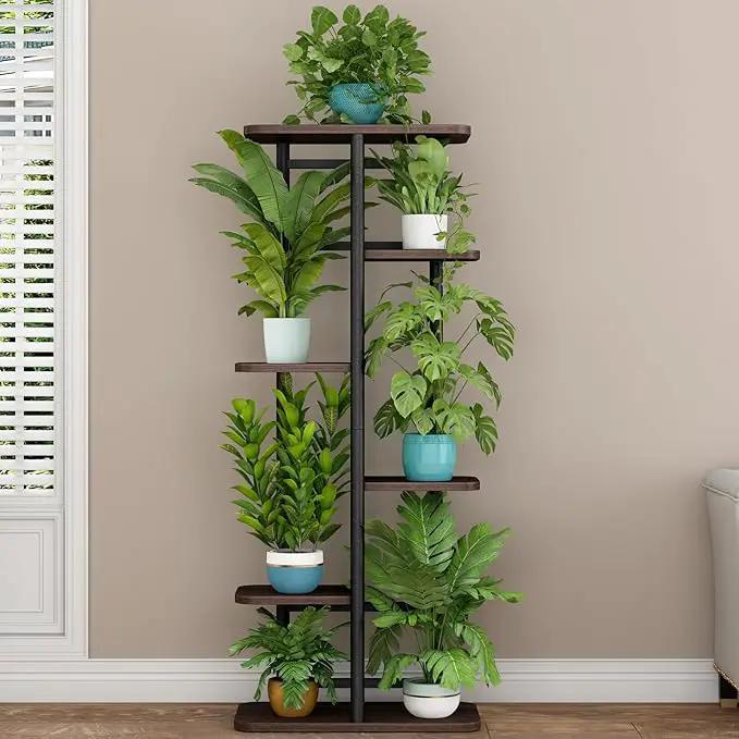 LINZINAR Plant Stand 6 Tier 7 Potted Indoor Plant Shelf Multiple Stands for Garden Corner Balcony Living Room by GreenHaven Gardens