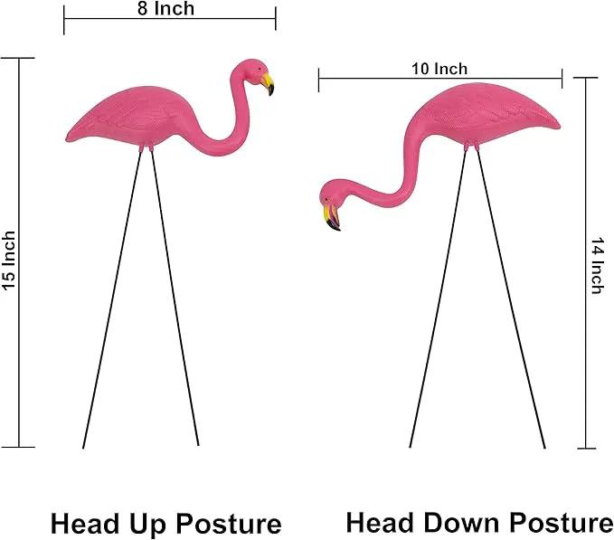 GiftExpress Pink Flamingos Yard Decorations - 6 Pack Small 14" Tall Plastic Flamingo Statue w/Metal Stakes - Flamingo Lawn Ornaments & Garden Decor for Outdoor Parties by GreenHaven Gardens