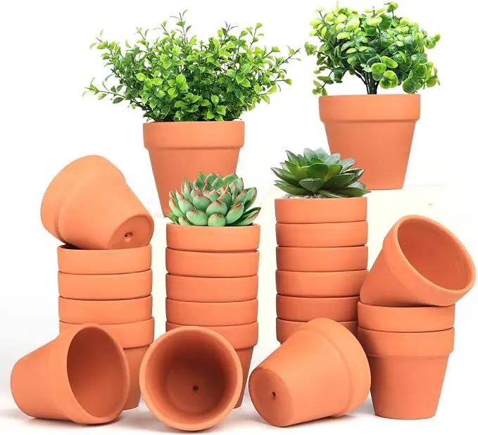 Terra Cotta Pots, 24 Pack 3.15 Inch Mini Clay Pots with Drainage Holes,Cactus Flower Nursery Terracotta Pots for Indoor/Outdoor Succulent Plants, Crafts, Wedding Favor by GreenHaven Gardens